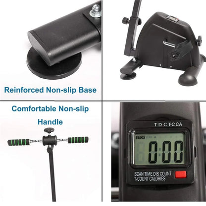 Digital Mini Exercise Bike – Black Pedal Exerciser for Arms & Legs | Compact Fitness Cycle with Digital Meter for Home & Office Workouts