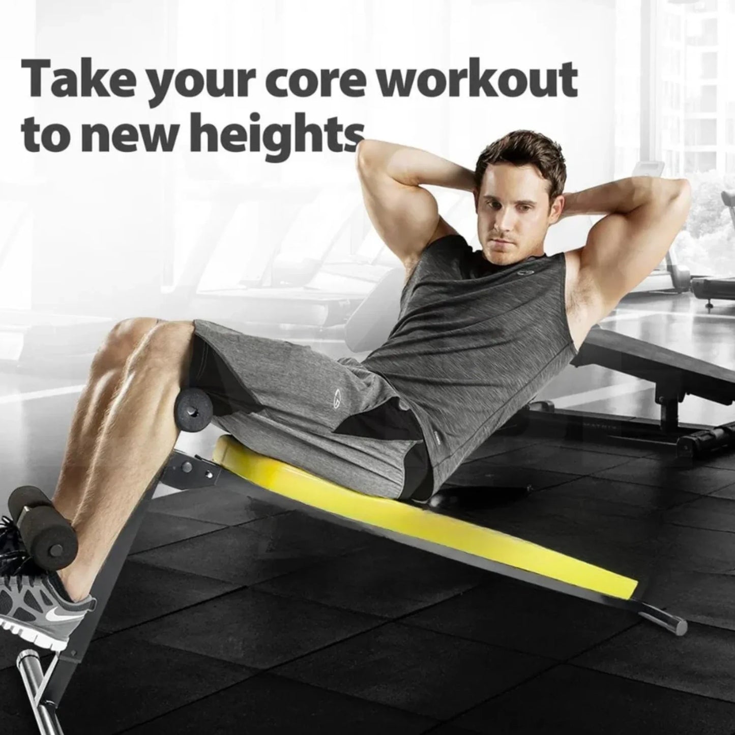 FitnessLab Adjustable Incline Sit-Up Bench – Multi-Functional Weight Bench for Core Strength & Upper Body Workouts | Heavy-Duty Steel Home Gym Equipment