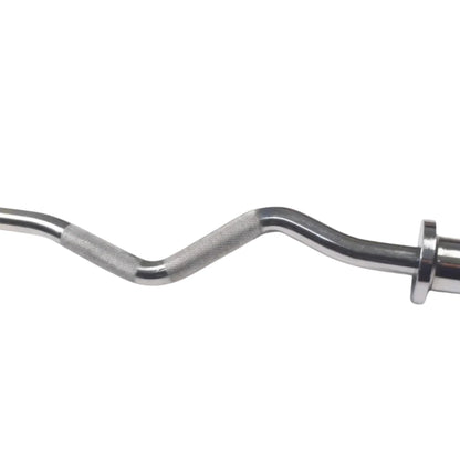 2 Inch Diameter EZ Curl Barbell Rod | Heavy-Duty 2-Inch EZ Curl Barbell Rod with Knurled Grip, Approximate Bar Weight: 4–6KG, Chrome Steel Zigzag Weight Lifting Bar – Supports Up to 100KG
