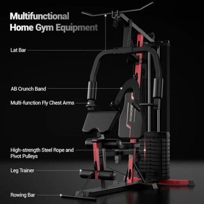 Multifunctional Home Gym System 45KG – All-in-One Workout Station with 12 Pulley