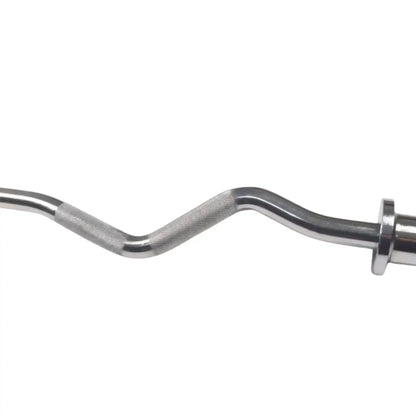 2 Inch Diameter EZ Curl Barbell Rod | Heavy-Duty 2-Inch EZ Curl Barbell Rod with Knurled Grip, Approximate Bar Weight: 4–6KG, Chrome Steel Zigzag Weight Lifting Bar – Supports Up to 100KG - Fitness Zone