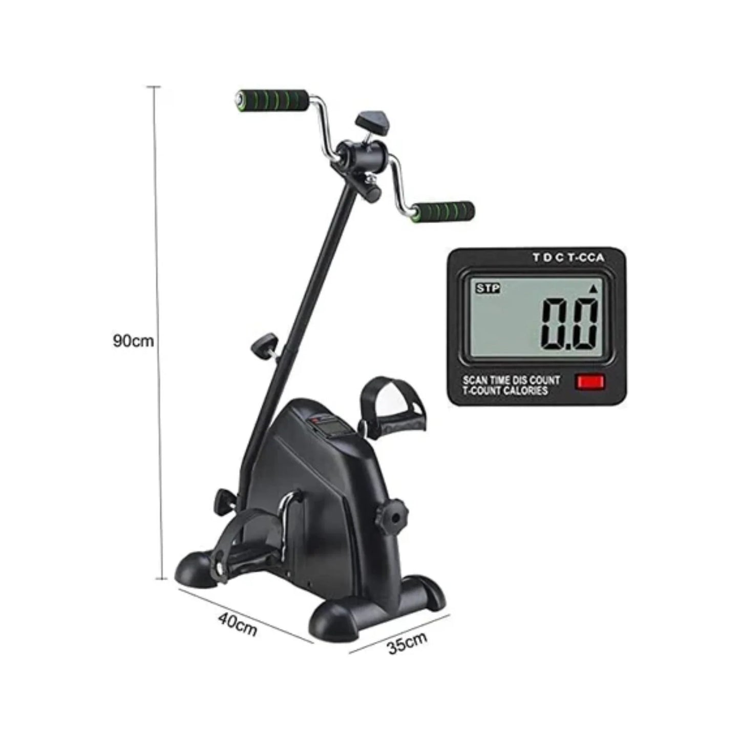 Digital Mini Exercise Bike – Black Pedal Exerciser for Arms & Legs | Compact Fitness Cycle with Digital Meter for Home & Office Workouts