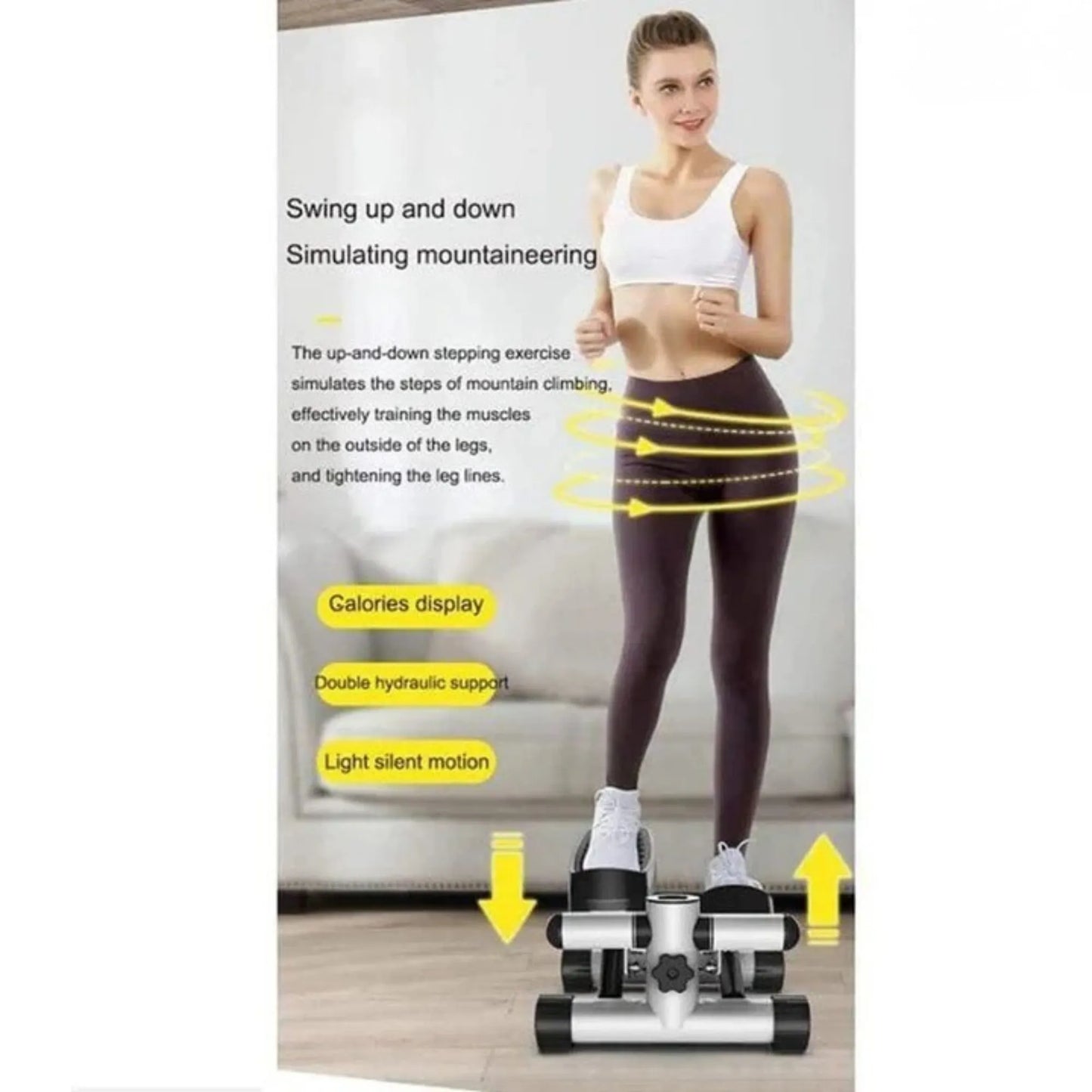 Mini Fitness Twist Stepper Exercise Machine with Electronic LED Display & Dual Hydraulic Drive | 2MM Steel Home Cardio Workout Stepper for Weight Loss & Full Body Fitness