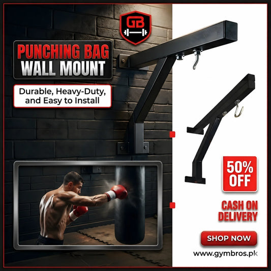 Punching Bag Wall Mount – Heavy Duty Steel Bracket (100kg Capacity), 15” Extension, Anti-Rust Coated Boxing Bag Hanger for Home Gym Training