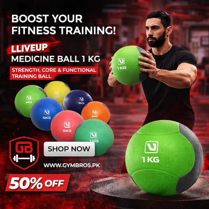 LiveUp Medicine Ball 1–7 KG | Strength, Core & Functional Training Ball