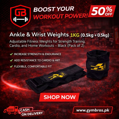 Ankle Weights & Wrist Weights (Pack of 2 ) 1kg–5kg (0.5kg–2.5kg Each) Heavy Duty Nylon Casing with Velcro Strap for Leg & Arm Toning, Strength Training, Walking, Running & Home Workout Fitness