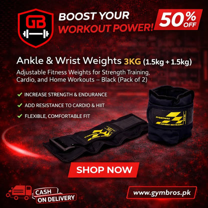 Ankle Weights & Wrist Weights (Pack of 2 ) 1kg–5kg (0.5kg–2.5kg Each) Heavy Duty Nylon Casing with Velcro Strap for Leg & Arm Toning, Strength Training, Walking, Running & Home Workout Fitness