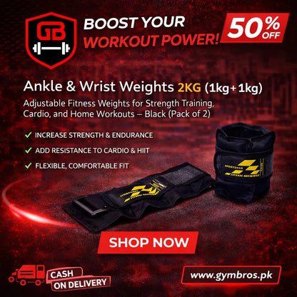 Ankle Weights & Wrist Weights (Pack of 2 ) 1kg–5kg (0.5kg–2.5kg Each) Heavy Duty Nylon Casing with Velcro Strap for Leg & Arm Toning, Strength Training, Walking, Running & Home Workout Fitness
