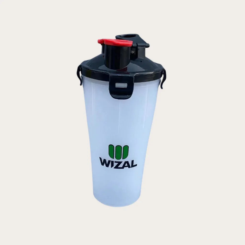 Wizal Water Bottle Shaker Leakproof Gym Bottle Durable Premium Plastic Mixing Bottle for Protein Shakes, Fitness, Office & Outdoor Hydration Use