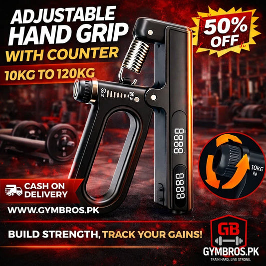 Adjustable Hand Grip with Counter 10KG to 120KG | Forearm & Wrist Strengthener