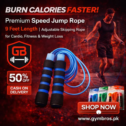 Premium Speed Jump Rope 9 Feet Length | Adjustable Skipping Rope for Cardio, Fitness & Weight Loss ( Pack of 2 )