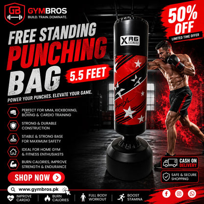 Aibeijian Free Standing Punching Bag 5 Feet Premium Quality| Boxing Bag for MMA, Kickboxing, Cardio & Home Gym Training