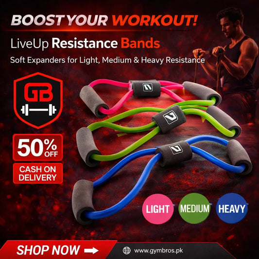 Liveup Resistance Band Soft Expander | Light, Medium & Heavy Resistance Tube Band for Strength Training & Home Workouts