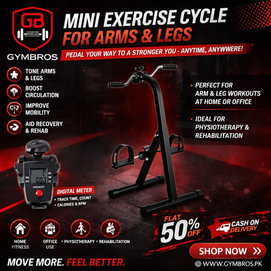 Mini Exercise Cycle for Arms & Legs with Digital Meter – Portable Pedal Exerciser for Home & Office Fitness, Physiotherapy & Rehabilitation