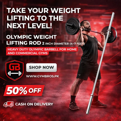 Olympic Weight Lifting Rod 2 Inch Diameter (4–7 Feet) – Heavy Duty Olympic Barbell for Home and Commercial Gyms