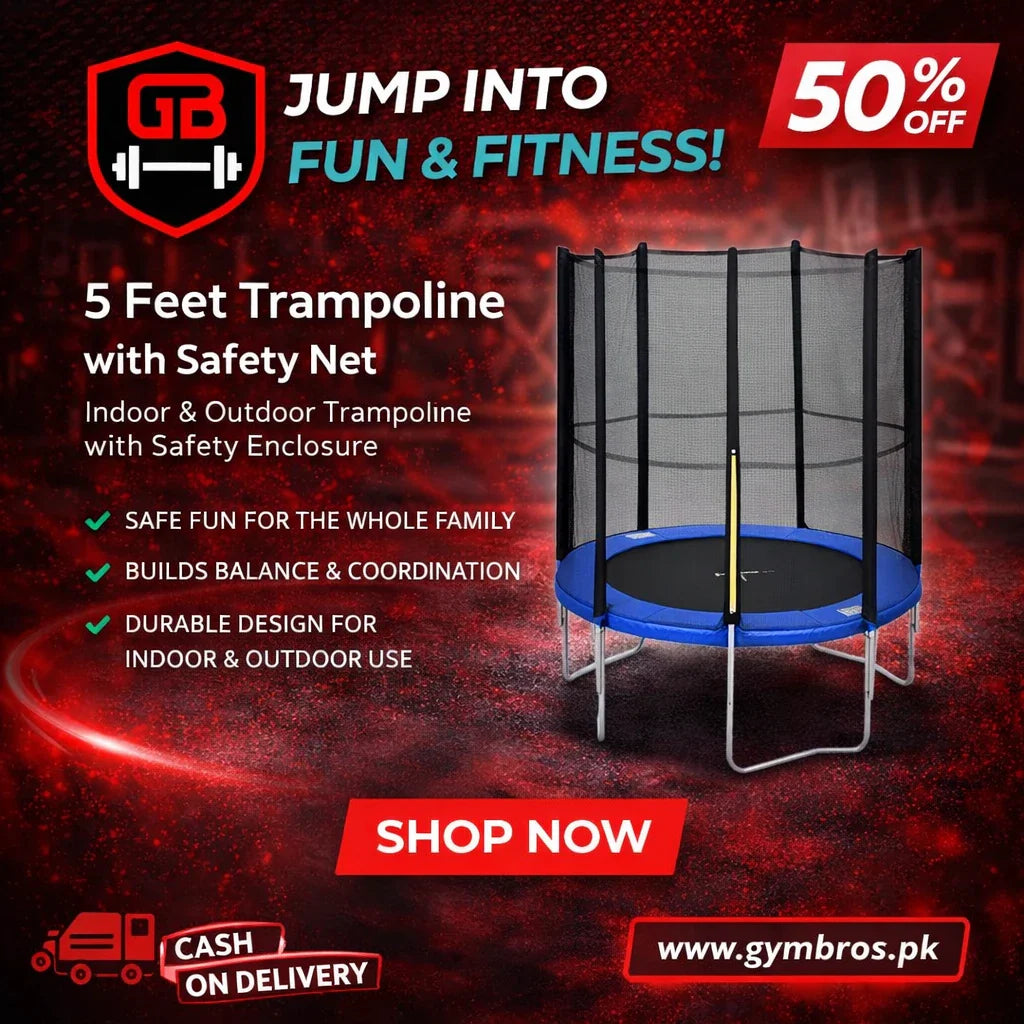 5–6 Feet Round Mini Trampoline with Safety Net & Enclosure | Heavy-Duty Kids Fitness Rebounder, Indoor & Outdoor Foldable Trampoline with Strong Steel Frame & High-Elastic Jump Mat