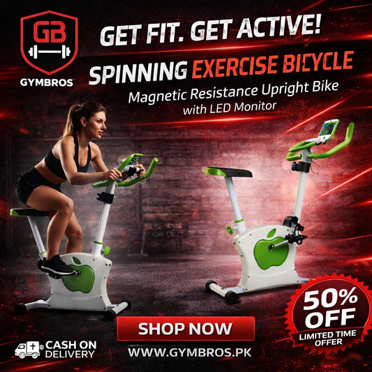 Spinning Exercise Bicycle – Magnetic Resistance Upright Bike with LED Monitor
