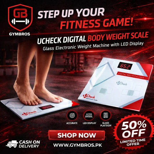 UCheck UC-5100 Digital Glass Body Weight Scale with LED Backlight Display, 150KG Capacity, 6mm Tempered Safety Glass, High Precision Sensors & Auto On/Off Electronic Weight Machine