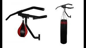 Chin Up Pull Up Bar with Boxing Bag Hook | Upper Body Trainer for Home Gym, Pull Ups & Boxing Workouts