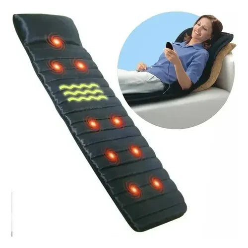 Full Body Tourmaline Massage Mattress Electric Heated Massage Bed | 168×55cm Electric Heated Massage Mattress with 9 Massage Heads, 7 Modes, Input Voltage: 110V AC / 60Hz or 220V AC / 50Hz, Vibration & Far-Infrared Therapy for Pain Relief
