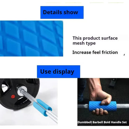 Premium Anti-Slip Dumbbell & Barbell Hand Grips Pair | 5-Inch High-Density Silicone Grip Pads for Thick Bar Training, Grip Strength & Gym Weightlifting Support