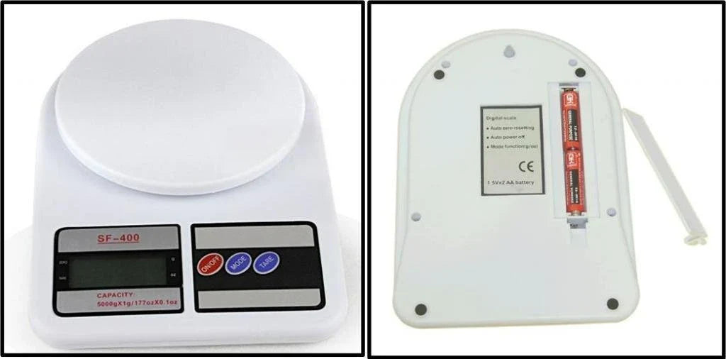 SF-400 Electronic Digital Kitchen Scale 10KG Capacity with 1g Accuracy, LCD Display, Unit Conversion, Tare Function & Auto Power Off | Battery Operated 2 × AA BatteriesFood Weighing Scale