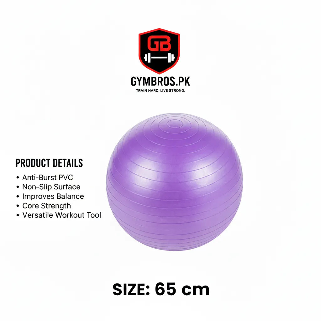 Anti-Burst Exercise Gym Ball with Air Pump, Non-Slip Yoga Stability Ball in 25CM, 65CM, 75CM, 85CM & 100CM Sizes for Core Strength, Balance, Home Workout & Physical Therapy