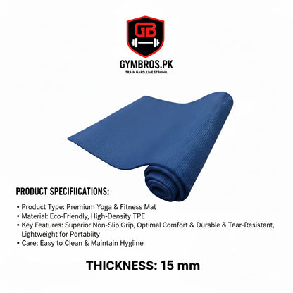 Yoga Mats (Super Quality China) Non-Slip Exercise Mat for Fitness, Gym & Home Workout – 8mm / 10mm / 15mm Thickness, Durable PVC Material, Comfortable Cushioning for Yoga, Pilates & Exercise Training