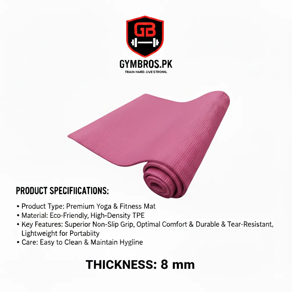 Yoga Mats (Super Quality China) Non-Slip Exercise Mat for Fitness, Gym & Home Workout – 8mm / 10mm / 15mm Thickness, Durable PVC Material, Comfortable Cushioning for Yoga, Pilates & Exercise Training