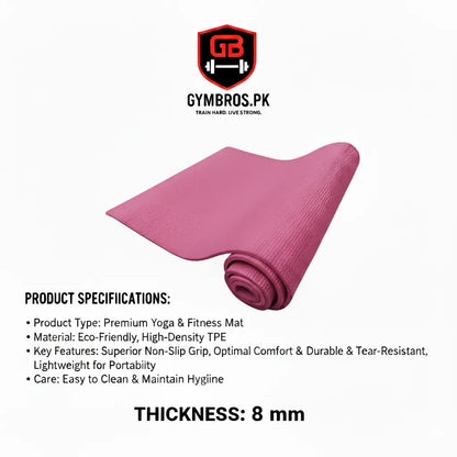 Yoga Mats (Super Quality China) Non-Slip Exercise Mat for Fitness, Gym & Home Workout – 8mm / 10mm / 15mm Thickness, Durable PVC Material, Comfortable Cushioning for Yoga, Pilates & Exercise Training