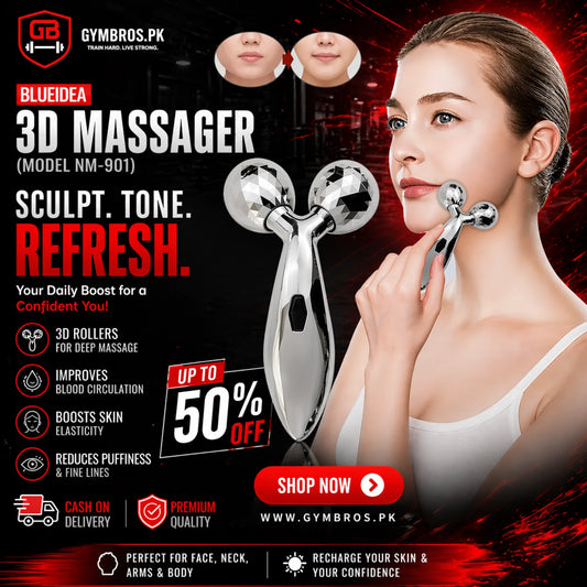 Blueidea 3D Massager NM-901 | Manual Handheld Roller for Face Lifting, Body Shaping & Skin Tightening