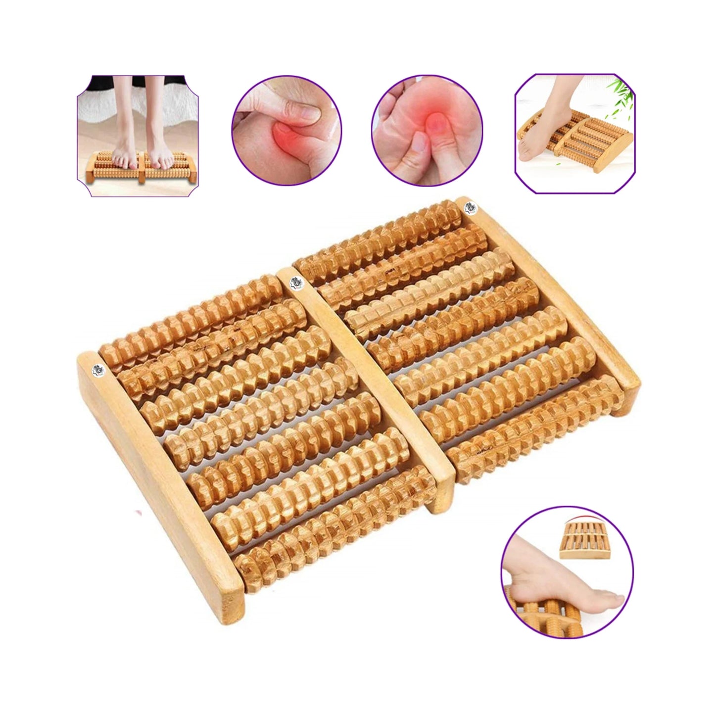 Wooden Foot Massager Roller | Relaxing Foot Massage Tool for Stress Relief, Circulation & Daily Comfort