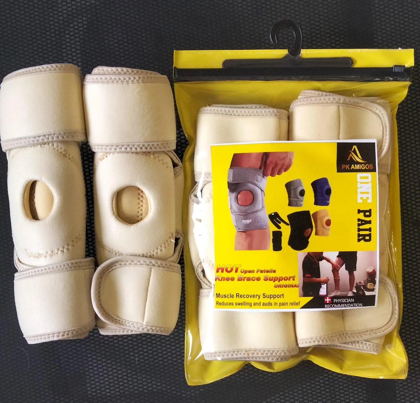 Adjustable Velcro Cotton Knee Brace Support Pair for Pain Relief, Sports, Gym & Injury Recovery | Compression Knee Support with Adjustable Straps for Men & Women