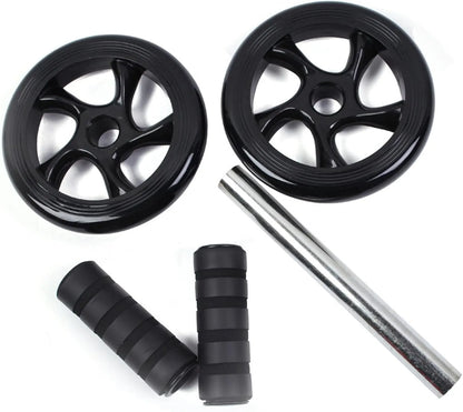 Abdominal Wheel Ab Roller Double Wheel Exercise Fitness Equipment ABS + Iron Frame + Foam Grip, 155mm Wheel, 34cm Length, 300KG Capacity Super Mute Core Trainer for Abs, Arms & Full Body Workout