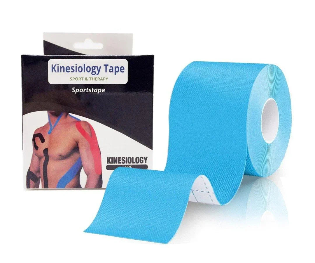 Kinesiology Tape Pack of 2 – Elastic Physiotherapy Sports Tape (5cm x 5m), Breathable, Water-Resistant Muscle & Joint Support for Gym, Running & Recovery