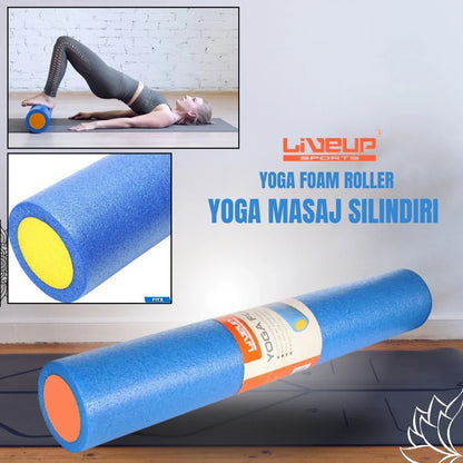 LiveUp Foam Roller LS3764 3 Feet | Extra-Long Yoga, Pilates & Deep Tissue Muscle Recovery Roller 90×15 CM