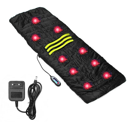 Full Body Tourmaline Massage Mattress Electric Heated Massage Bed | 168×55cm Electric Heated Massage Mattress with 9 Massage Heads, 7 Modes, Input Voltage: 110V AC / 60Hz or 220V AC / 50Hz, Vibration & Far-Infrared Therapy for Pain Relief