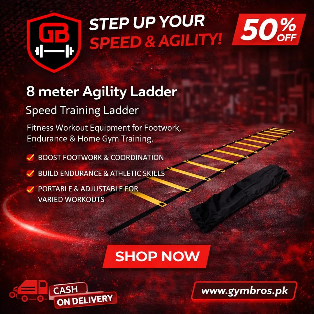 LiveUp Agility Ladder LS3671 Speed Training Ladder Available in 4 Meter & 8 Meter Sizes with Adjustable Steps, Portable Carry Pouch, Plastic & Polyester Footwork Equipment for Football, Cricket & Fitness Training