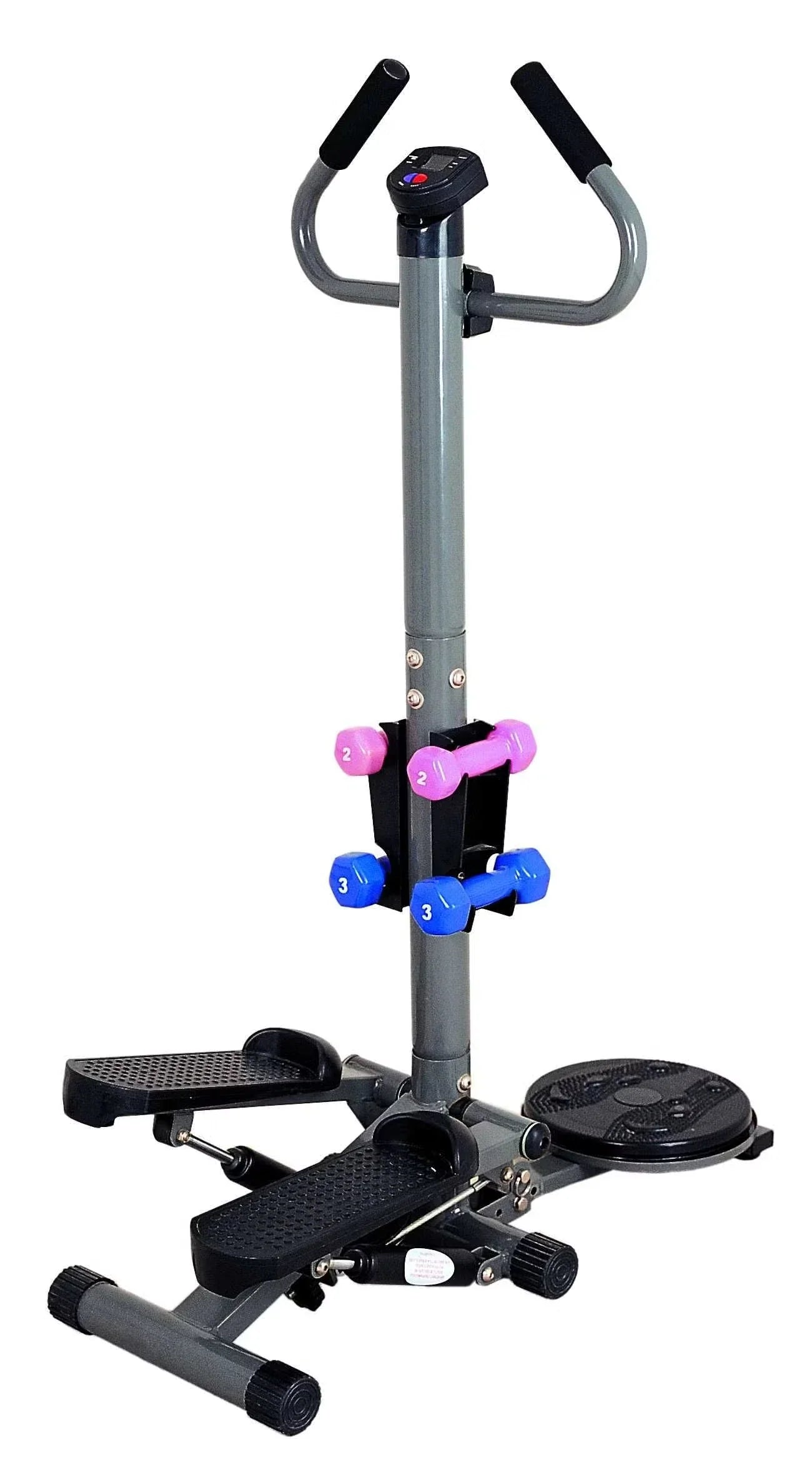 Standing Stepper with Twister and Dumbbells | 3-in-1 Twist Stepper with Handlebar, Dumbbells, Hydraulic Resistance & LCD Monitor for Full Body Home Workout