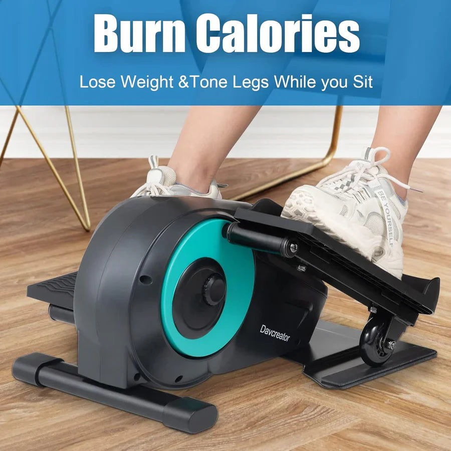 Davcreator Under Desk Bike Pedal Exerciser, 8 adjustable magnetic resistance levels, Under Desk Mini Exercise Bike with 8-Level Magnetic Resistance, LCD Display & Compact 50.5×32.5×24.4CM Design for Home & Office Workouts