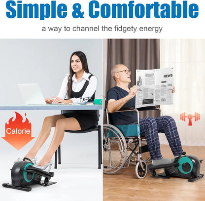 Davcreator Under Desk Bike Pedal Exerciser, 8 adjustable magnetic resistance levels, Under Desk Mini Exercise Bike with 8-Level Magnetic Resistance, LCD Display & Compact 50.5×32.5×24.4CM Design for Home & Office Workouts