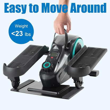 Davcreator Under Desk Bike Pedal Exerciser, 8 adjustable magnetic resistance levels, Under Desk Mini Exercise Bike with 8-Level Magnetic Resistance, LCD Display & Compact 50.5×32.5×24.4CM Design for Home & Office Workouts