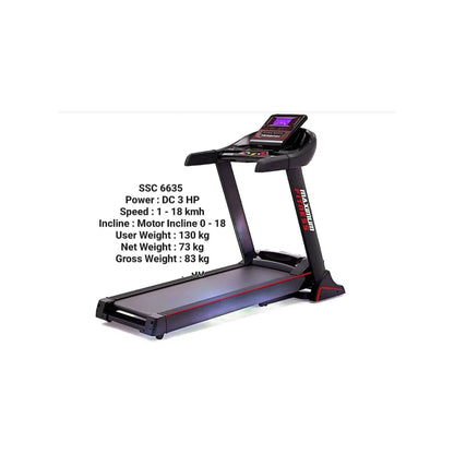 Maximum Fitness MX663S Treadmill, DC 3HP Permanent Magnet Motor, 1–18 KM/H Speed, 0–18 Motor Incline, 130KG Capacity, 4900 RPM Motorized Home Fitness Treadmill for Walking, Jogging & Running