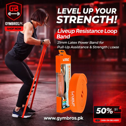 Liveup Resistance Loop Band | 21mm Latex Power Band for Pull-Up Assistance & Strength | LS3650