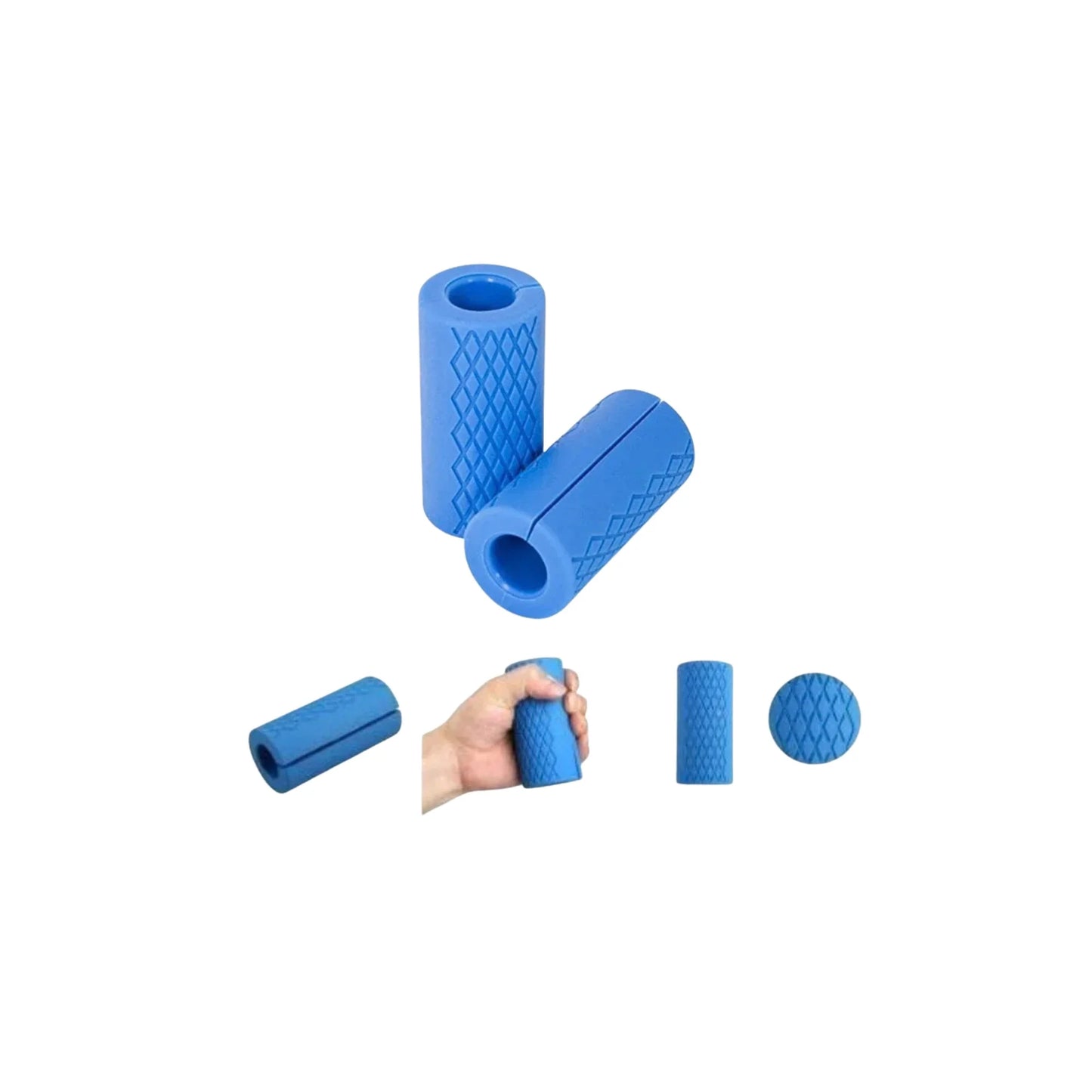 Premium Anti-Slip Dumbbell & Barbell Hand Grips Pair | 5-Inch High-Density Silicone Grip Pads for Thick Bar Training, Grip Strength & Gym Weightlifting Support