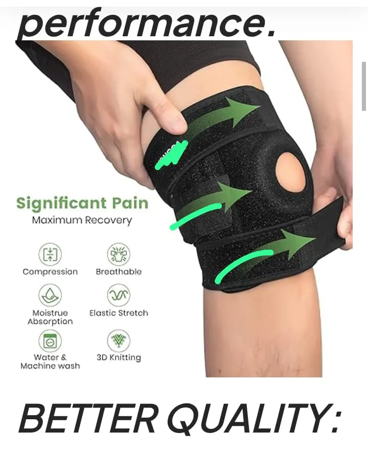 Adjustable Velcro Cotton Knee Brace Support Pair for Pain Relief, Sports, Gym & Injury Recovery | Compression Knee Support with Adjustable Straps for Men & Women