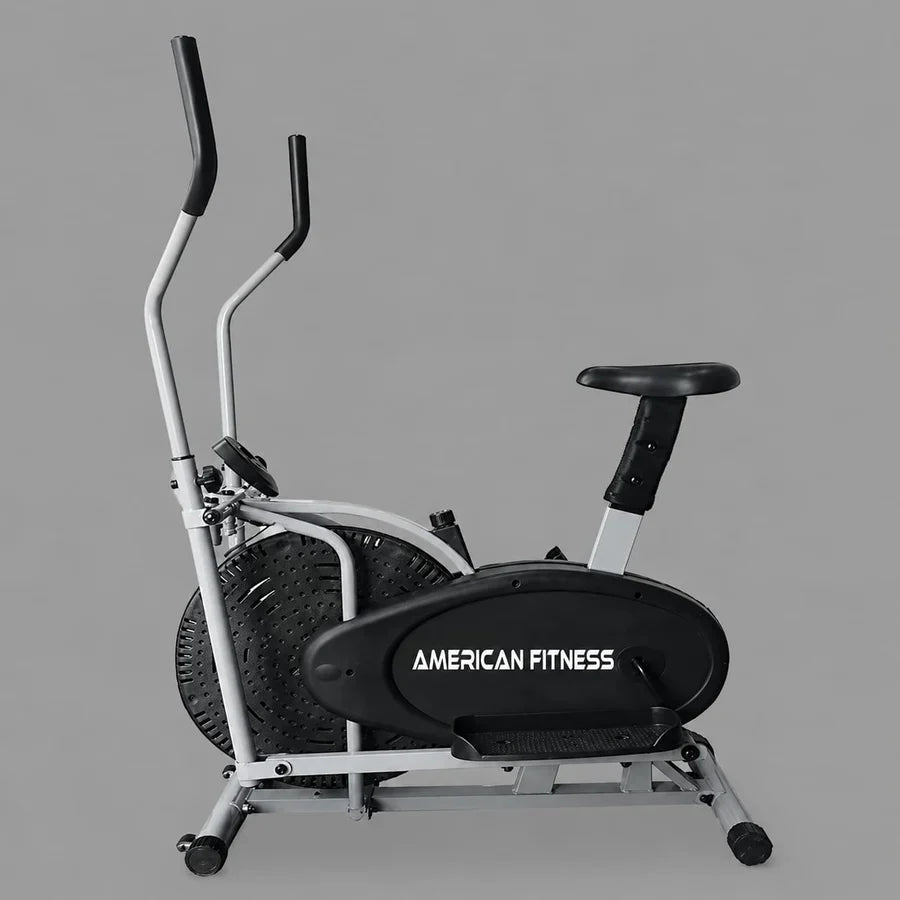 American Fitness 8.2-A Orbit Air Bike Elliptical – 2-in-1 Orbitrack Exercise Bike with Adjustable Resistance & 120KG Capacity