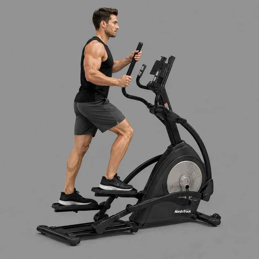 American Fitness D3.1E Elliptical Machine with 18-Inch Stride, 24-Level Resistance, Bluetooth APP, 5KG Flywheel & LCD Monitor | 120KG Capacity Home Cross Trainer