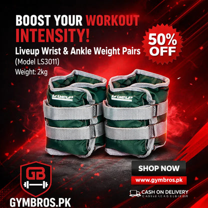 Liveup Wrist & Ankle Weight Pairs – 1kg, 2KG & 3KG  (Model LS3011)