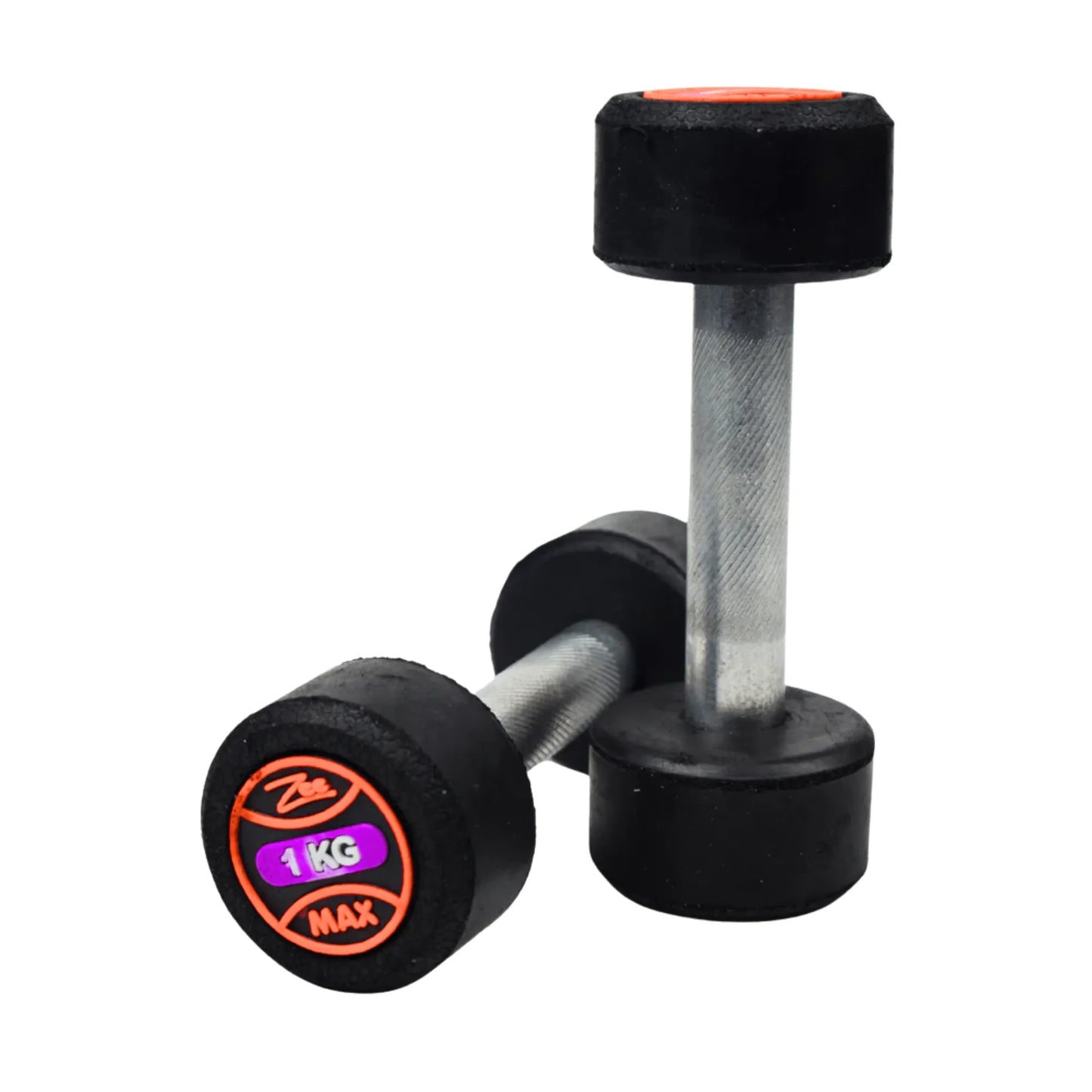 ZEE MAX Rubber Coated Dumbbells Pair with Cast Iron Core, Knurled Steel Handle & Thick Noise-Reducing Rubber Coating Available in 1KG–40KG for Home Gym Strength Training